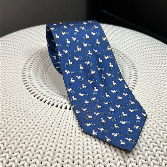 Salvatore Ferragamo Sheep Print Silk Tie - Picture 1 of 7